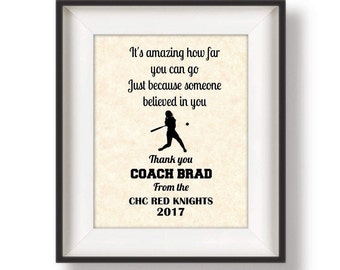 Coach Gift - Baseball Coach Gift - Soccer Coach - Personalized - Coaches Gift - Cheer Coach Gift - Track and Field - 8 x 10 - It's Amazing