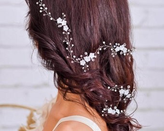 Bridal hair vine Wedding hair vine Wedding headpiece Bridal hairpiece Wedding hair piece Flower headpiece Bridal headpiece Crystal hair vine