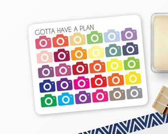 Planner Stickers Mini Camera Icon for Erin Condren, Happy Planner, Filofax, Scrapbooking