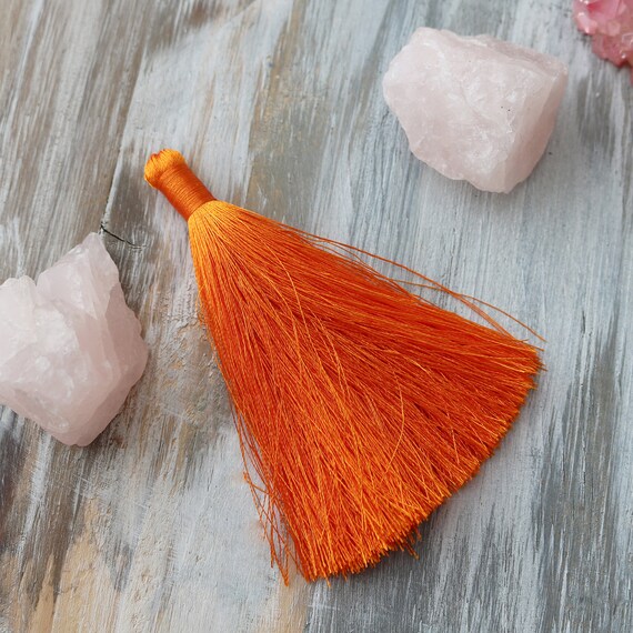 Orange Tassel 3.5 inches Orange Silk Tassel Large Tassel