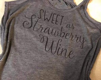 Chris Stapleton Tank -- Chris Stapleton Shirt -- Smooth as Tennessee Whiskey -- Sweet as Strawberry Wine -- Tri-Blend Tee Tank - super soft