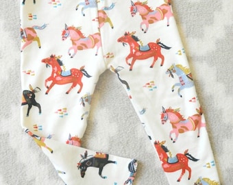 Horse Leggings, Horse Outfit, Organic Leggings, Baby Leggings, Baby Shower Gift, Toddler Horse Pants, Baby Outfit, Going Home Outfit, Tribal