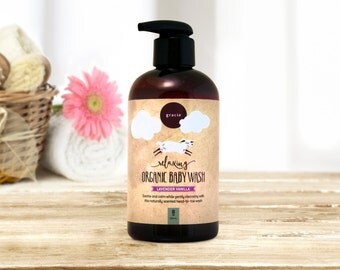 Organic Lavender Baby Shampoo - Vegan Body Wash - Natural Newborn Present