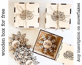 Personalized Christmas Ornament Wooden Snowflake Wood Christmas Decoration Christmas tree ornaments Christmas Gift Holiday Decor Unique gift