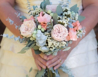 Peach Pastel Wedding Bouquet | The Carolyn Sue Collection