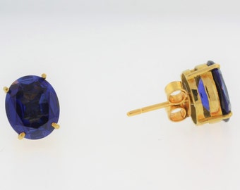 blue sapphire stud earrings