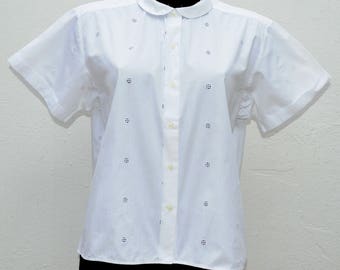 Vintage white shirt La Chemiserie CACHAREL Size 38-40 FR