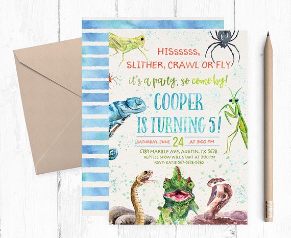 Lizard Birthday Invitations 4