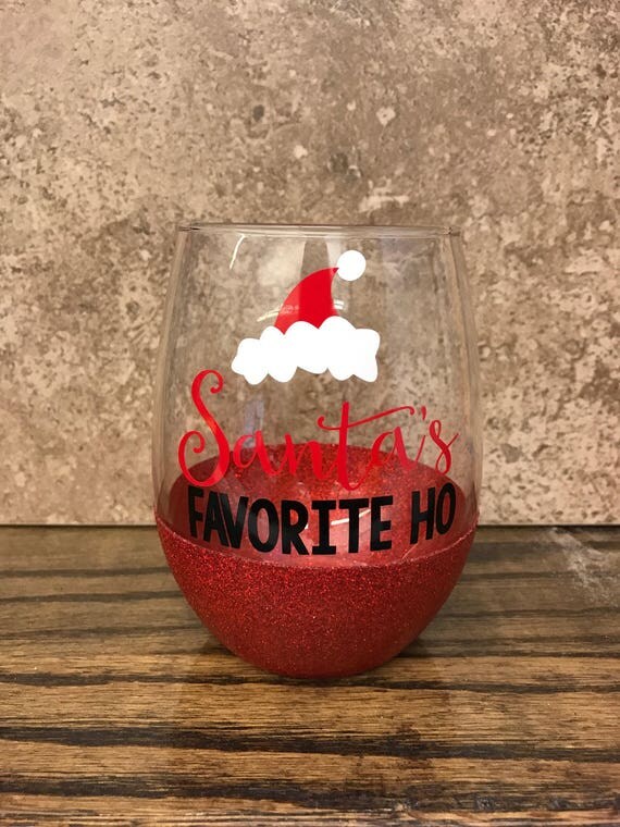 Items similar to Christmas Wine Glass Holiday Gifts for Her Santa's