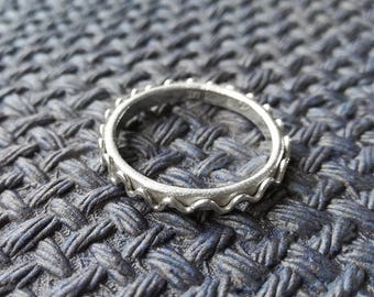Simple sterling silver ring. Minimalist rocker silver ring. Grunge jewelry. Jewelry gift for him. Scandinavian minimalist jewelry design.