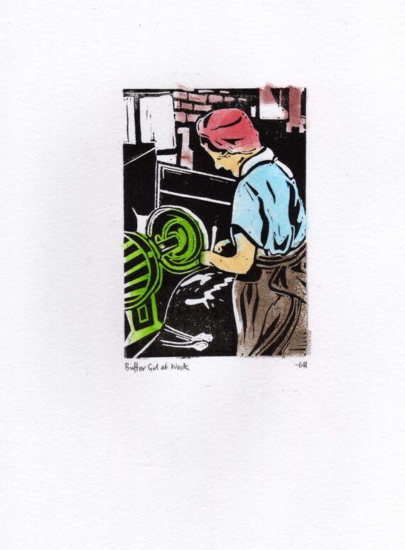 Items similar to Sheffield Buffer Girl at Work, Women of Steel, Hand