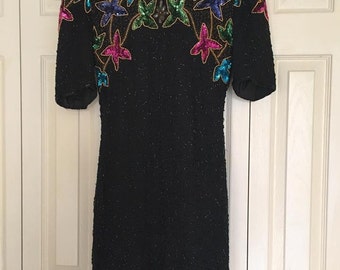 Nite Waves - Sequin Evening Dress 1980s