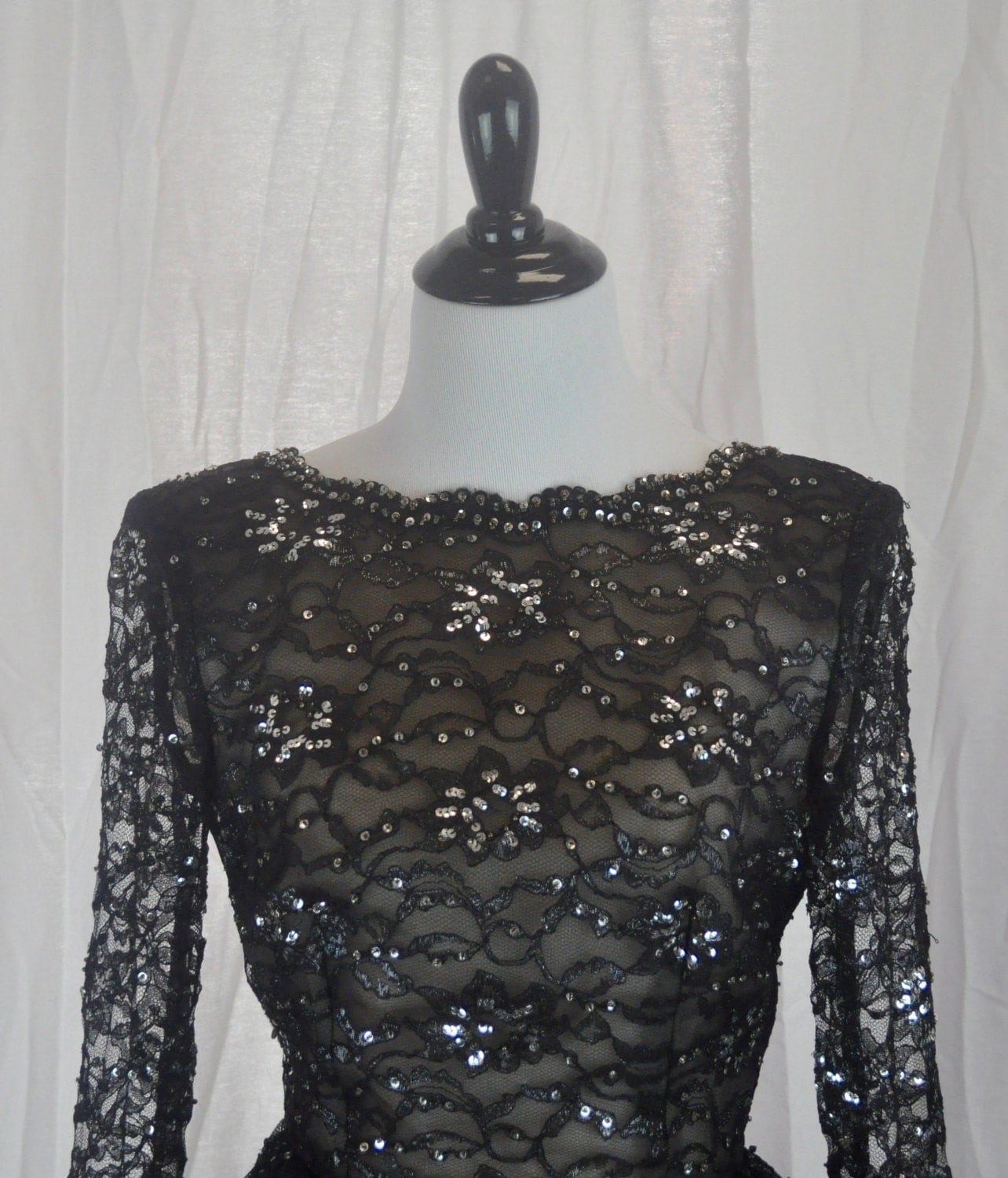 Amen Wardy vintage 1980s amen wardy lace and beaded black gown Amen Wardy vintage 1980s amen wardy lace and beaded black gown