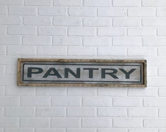 PANTRY SIGN | 7" x 33.25" | framed wood sign | hand made | hand painted | farmhouse decor | farmhouse sign