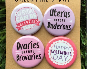 Galentines Day Pins - Valentines Gift, Leslie Knope, Parks and Rec, Gift for Her, Pinback Button or Magnet, Valentines Day, Friendship Pins