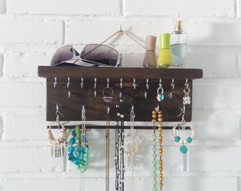 Jewelry organizer. Jewelry Display. Wall Hanging Jewelry Display. Jewelry storage. Jewelry holder. Holder Necklace Earring Bracelet.