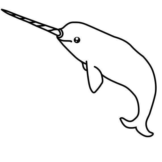 Narwhal Vinyl Decal Cute Narwhal Car Laptop Sticker Narwhal