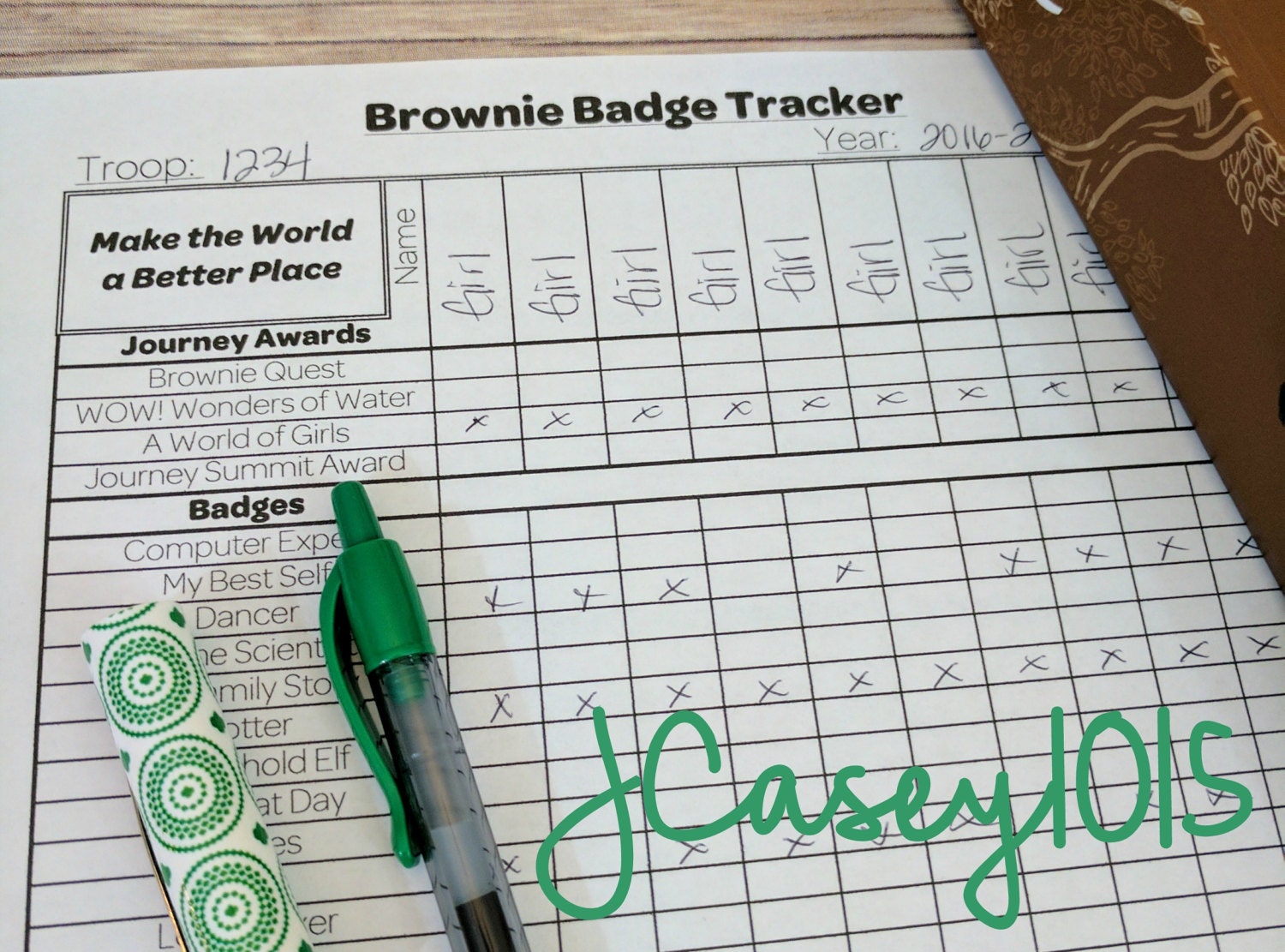 Brownie Troop Badge Tracker