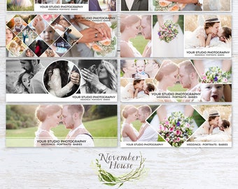 Facebook Cover Photo Template Bundle, Facebook Timeline Photoshop Templates, Photography Marketing, Facebook Banner, Instant Download