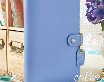 A5 Planner Binder, Webster's Pages Periwinkle Blue Planner Binder, A5 Binder OR Personal Size Binder, Notebook Binder, Leather Journal, Gift