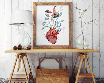 Pink Floyd Love | Art Poster | Printable poster | Pink Floyd fan art | Wall Decor | Rock music poster | Printable | Watercolor painting