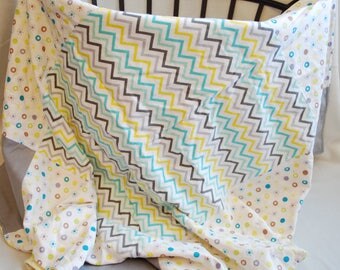 Sky Blue Hat & Star-Print Baby Blanket & Wrapping Shawl (30″×32″) – Soft Muslin Swaddle main image 1