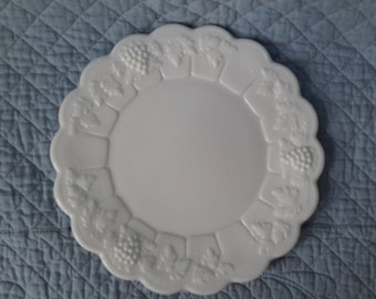 Westmoreland Plate, Milk Glass ''Paneled Grape'', c.1960