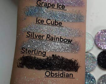 Silver pressed glitter eyeshadow pan colors