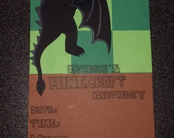 Birthday Invites. Minecraft