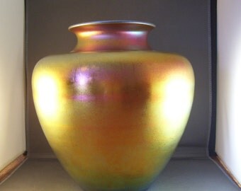 Steuben Aurene Vase Frederick Carder 10" Tall