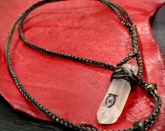 Oblivion Custom Engraved Crystal Necklace - Inspired by Star Wars Kyber / Elder Scrolls Soul Gem Mashup