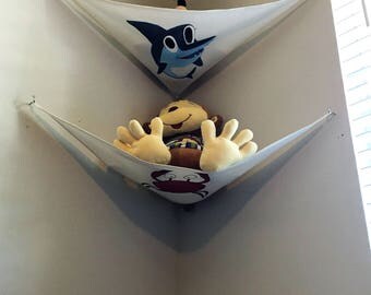 OCEAN SET toy storage 3 Hammocks & 1 Bag, Toy Bag, Stuffed Animal Storage, Kids Room Decor, Toy Organizer, Nursery Decor