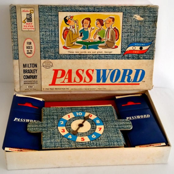 Vintage 1962 Milton Bradley Password Game