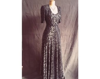 Golden Age of Hollywood 1940s metallic crepe gown