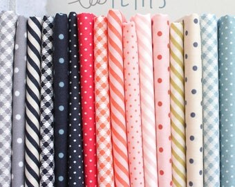 Les Petits Fat Quarter Bundle - by Amy Sinibaldi for Art Gallery Fabrics - complete quilting cotton collection, 16 prints
