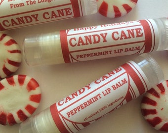 Peppermint Lip Balms, Christmas Stocking Stuffer, Giveaway Gift, Winter Lip Balms, Personalized Lip Balms