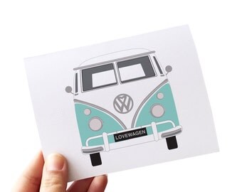 wedding anniversary card // i love you card // card for husband // love cards // volkswagen bus card // anniversary cards for men