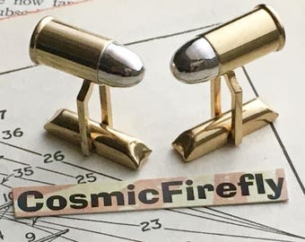 Men's Vintage Cufflinks Bullet Cufflinks Made In USA Vintage SWANK Brand Cufflinks Steampunk Cufflinks 1950's Mid Century Era