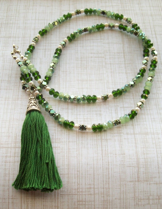 Handmade Jewelry Necklace Tassel Necklace Crystal Necklace