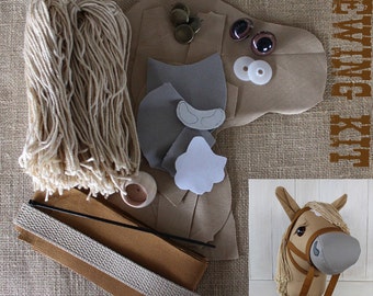 Stick Horse Hobby Horse Mustang Collection "Chai" Sewing Kit Easy Sewing Project