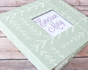 Baby Book, Baby Gift, Baby Album, Baby Memory Book, Baby Keepsake, Modern Baby Book, Green Arrows