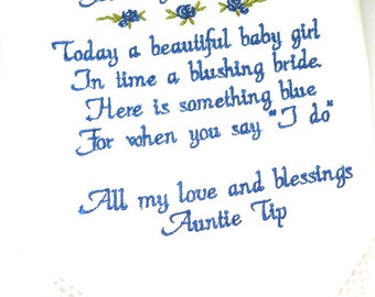 Baptism Gift Girl Christening Gifts Something Blue Christian Confirmation Gift Baby Handkerchief Gift For Goddaughter For Godchild