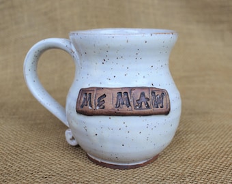 Personalized pottery mug, gift for grandparents, Stoneware wheel thrown