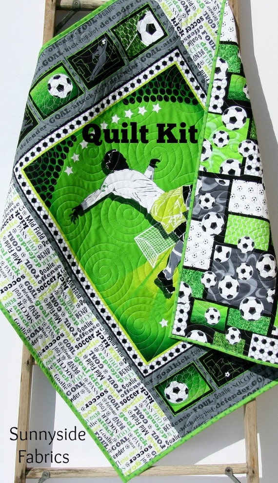 Soccer Quilt Kit Sports DIY Do It Yourself Project Fabric 90 plastic bottle crafts for kids