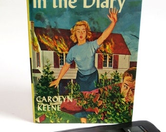 Nancy Drew Kindle Case Made from Clue in the Diary Book from 1962, with Polka Dot Lining, Fits Kindle Fire, Voyage, Nook, Nexus 7, LG Pad