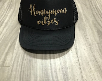 Honeymoon Vibes Trucker Hat Bride Hat Bridal Gift Wedding Gift Women's Trucker Hat Bachelorette Party Wedding Honeymoon Vacation