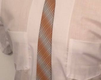 Vintage MENS 60s Prince Consort cross hatched button-down skinny tie
