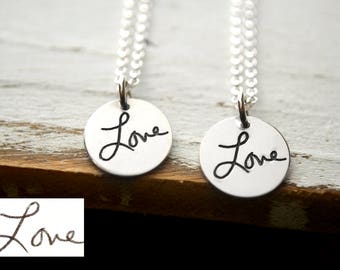 Custom Handwriting Necklace - Engraved Jewelry