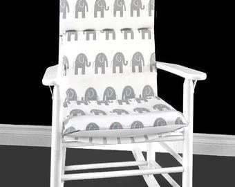 Elephants Rocking Chair Cushion, Nursery Room Rocking Chair Pads