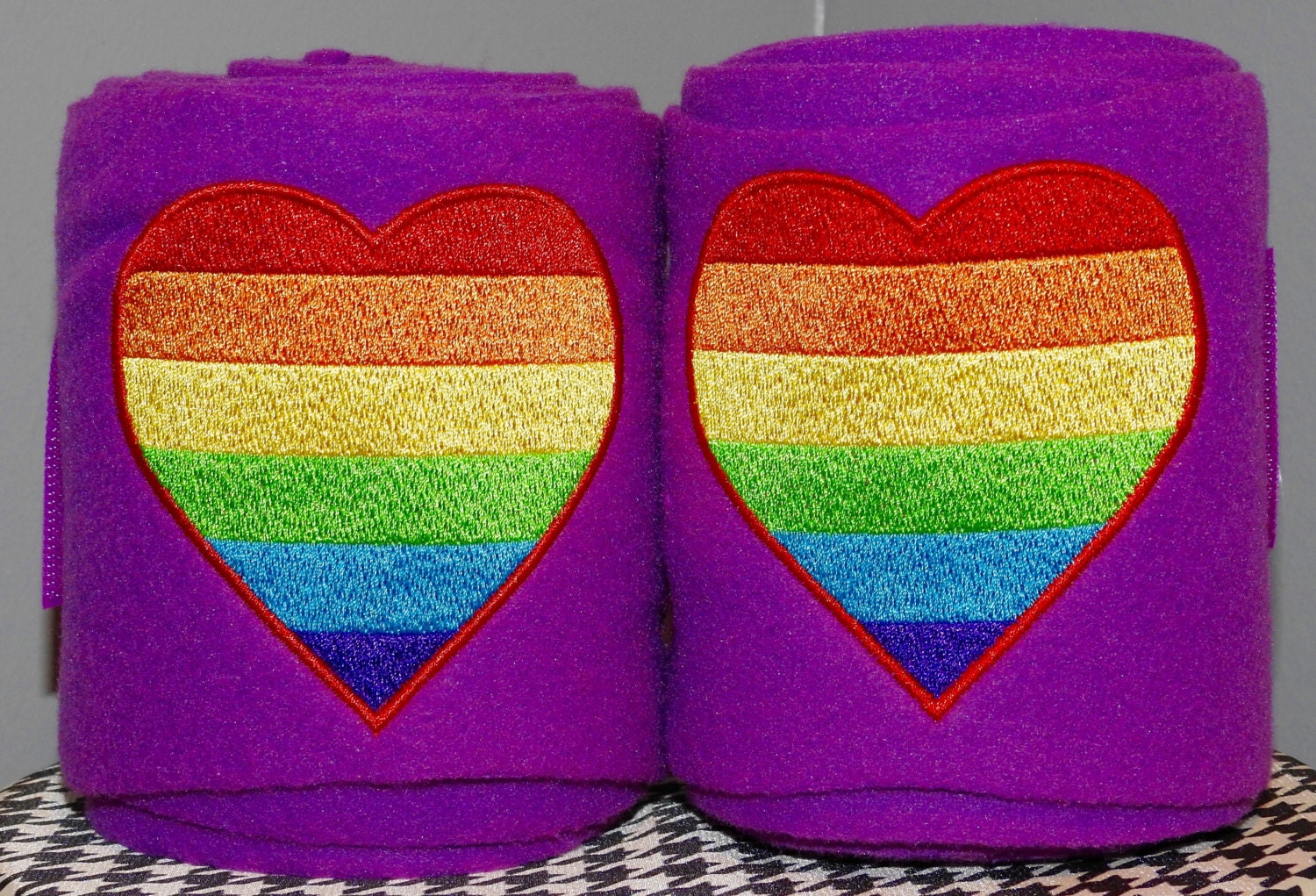 Lgbt pride rainbow flag heart embroidered polo wraps
